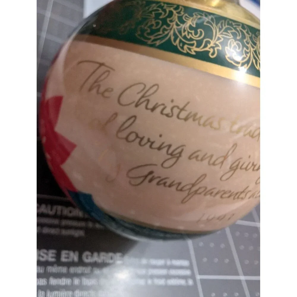 Hallmark Keepsake Grandparents Glass Ball Christmas Ornament 1993‎